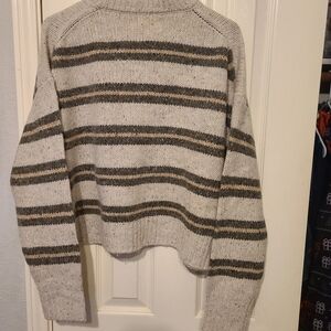 Spiritual Gangster Beige and Brown Striped Sweater